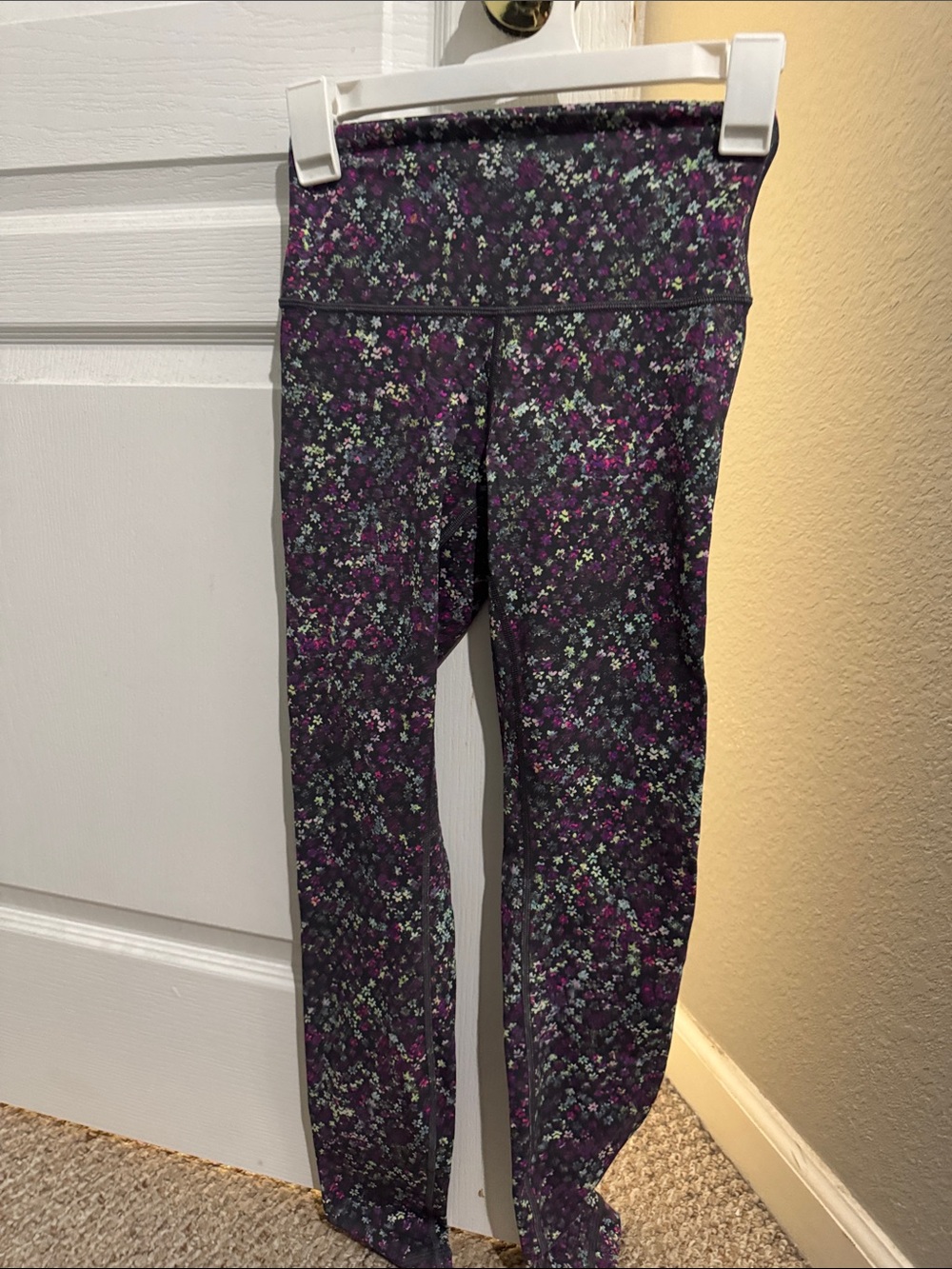 lululemon athletica Girls Purple Floral Performance Leggings